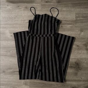 Mindcode Striped Open Back Wide Leg Jumper